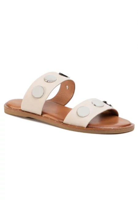 Дамски джапанки  Естествена кожа бежови