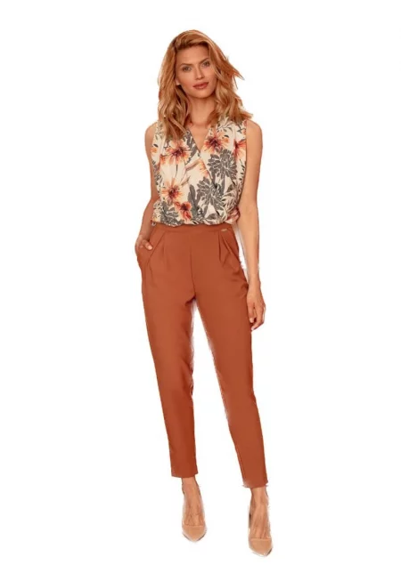 Дамски елегантен панталон -  Gwymones - кафяв