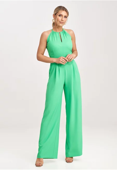 Дамски гащеризон -  елегантен - зелен - полиестер