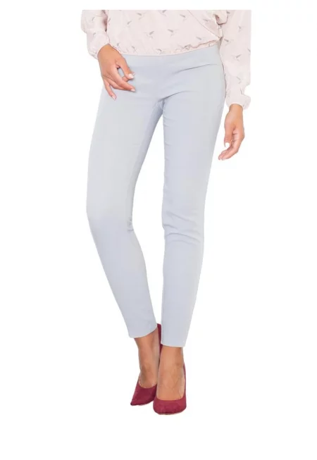 Дамски панталон  M328 - висока талия - сив - полиестер - еластан - вискоза