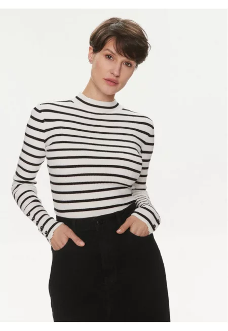 Дамски пуловер -  303917364 - Вискоза/Полиамид - Бял - Бял