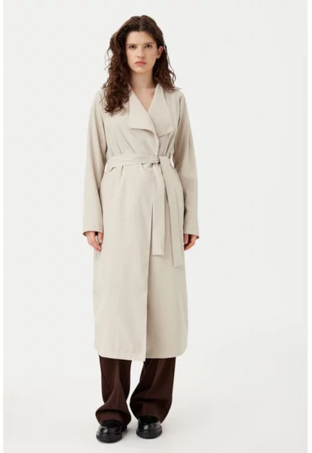 Дамски тренчкот -  304903038 - Рециклиран полиестер - Бежов - Бежов