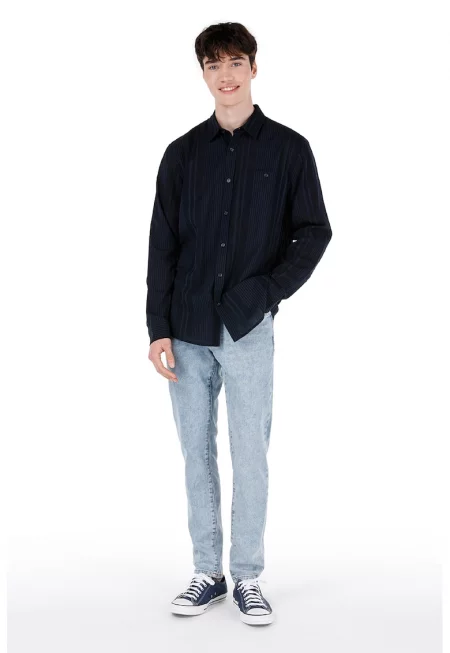 Дънки деграде със стандартна кройка - Светлосин