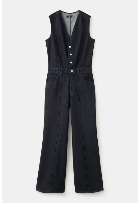 Дънков гащеризон с шпиц - Ултрамарин синьо