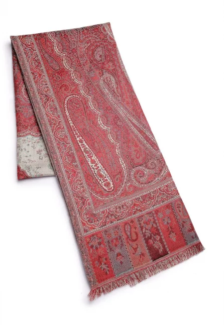 Десениран шал с незавършен подгъв - Многоцветен