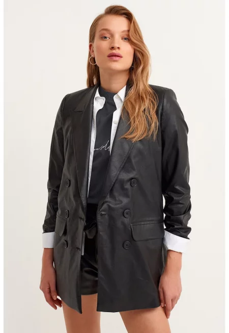 Двуредно сако - Черен