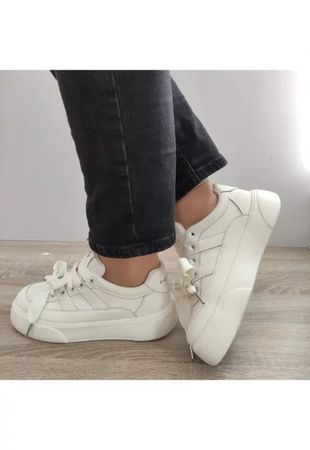 Ежедневни дамски обувки  3A992-1 Бели (Към Кремави) - Бял