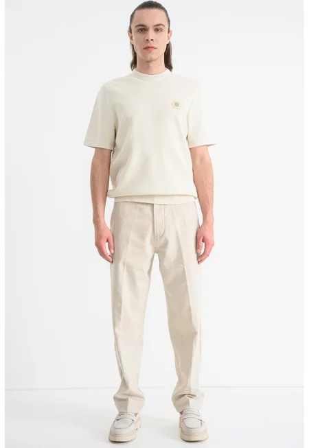 Фино плетен пуловер K_Future с къси ръкави