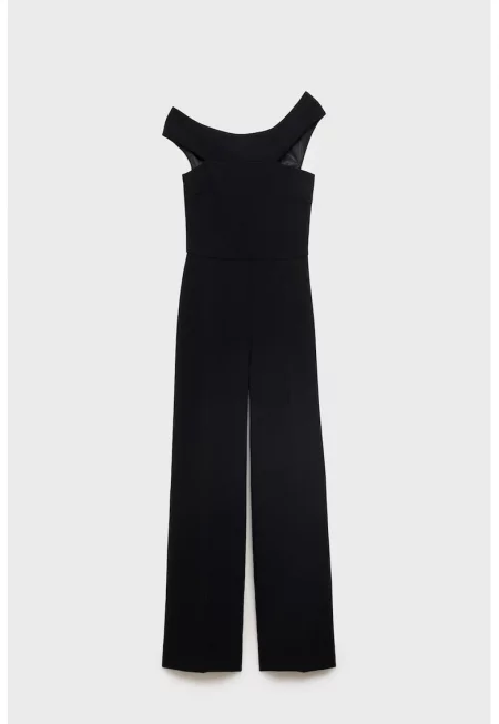 Гащеризон с овално деколте - Черен