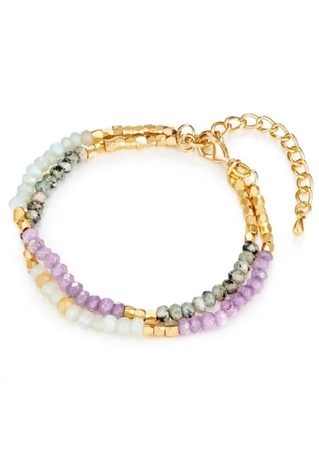 Гривна с 14К златно покритие и дизайн 2 в 1 - Златист