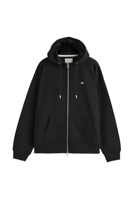 Худи с дълги ръкави и цип - Черен