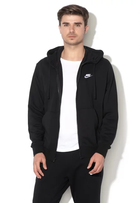 Худи Sportswear Club с цип - Черен