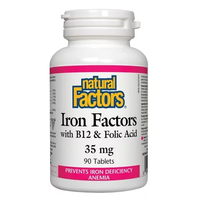Iron Factors® - Желязо с витамин В12 и фолиева киселина, 90 таблетки