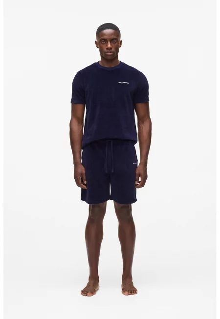 Кадифена долна къса пижама - Тъмносин