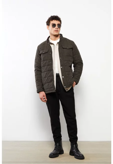 Капитонирано зимно яке с ниска яка