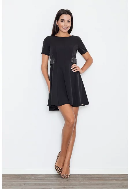 Къса рокля -  черна - за всеки повод - полиестер