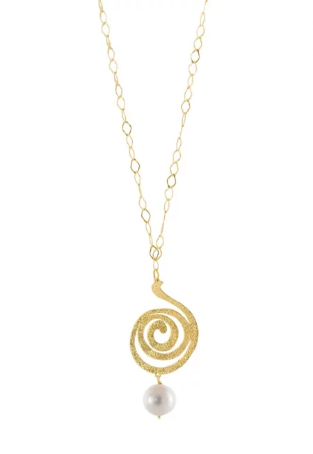 Колие с 18K злато с перла
