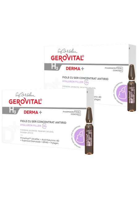 Комплект  H3 Derma+: Ампули с 6% хиалурон-филър серум против бръчки 10 ампули x 2 мл + Ампули с 6% хиалурон-филър серум против бръчки 10 ампули x 2 мл