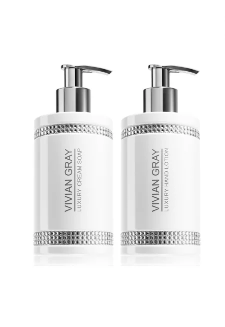 Комплект течен сапун Vivian Grey White Crystals - Дамски - 250 мл + Крем за ръце - 250 мл