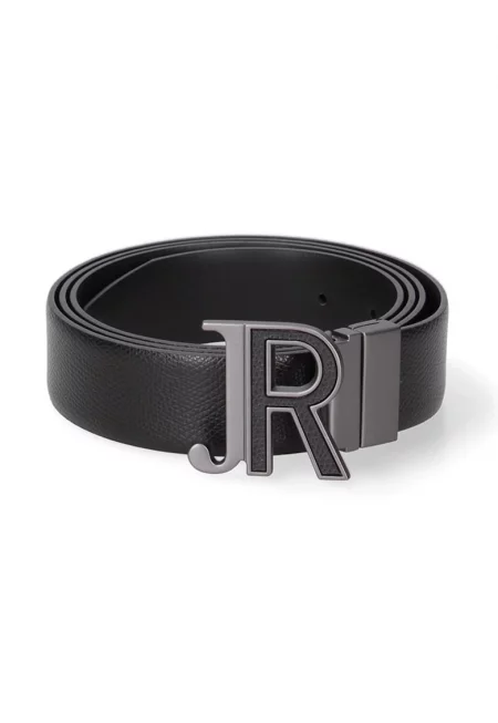 Кожен колан с лого на токата - Черен