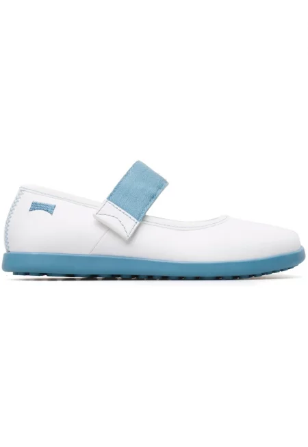 Кожени пантофки Noon 681 Mary Jane - Бял