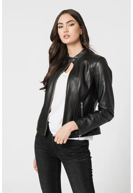 Кожено яке с цепки с цип на ръкавите