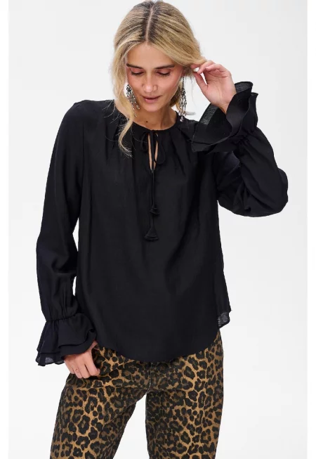 Louise Loose Blouse With Ruffled Cuffs