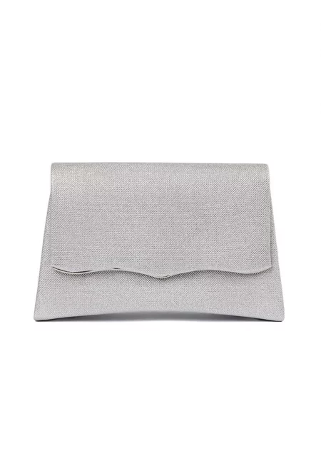 Малка сребриста дамска чанта  с верижка