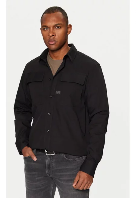 Мъжка риза - G Star Raw - 304710124 - Памук - Черен