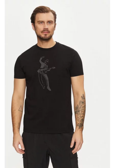 Мъжка тениска -  304613159 - Органичен памук - Черна - Черен