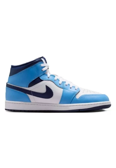 Мъжки спортни обувки AIR JORDAN 1 MID -  Естествена кожа - Син - Син