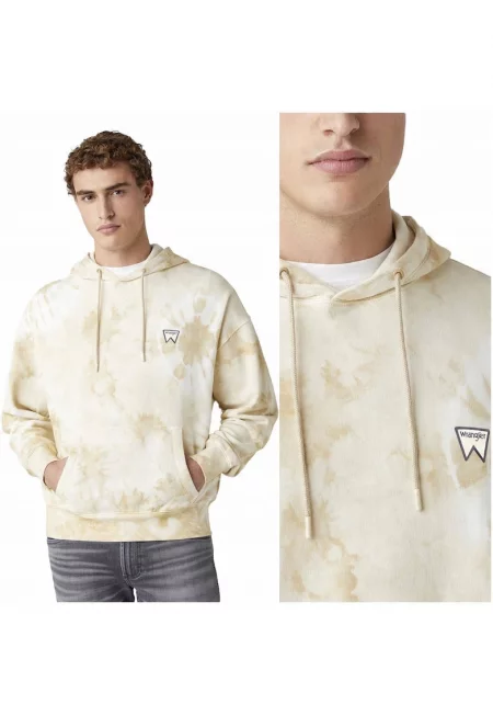 Мъжки суичър с качулка -  Суичър с качулка - M INTL - Бежов - Цвят Бежов - Състав на материала 100% Памук - Стандартна кройка - Брой джобове 2