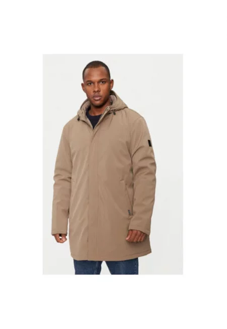 Мъжко палто -  304424144 - Полиестер - Кафяв - Кафяв