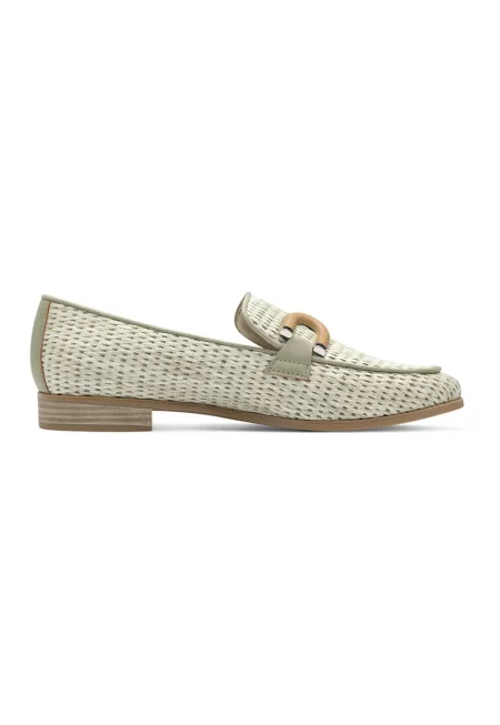 Мокасини със сплетен дизайн - Прашно жълто/Камел