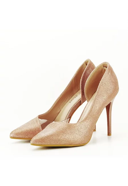 Обувки в цвят шампанско с изрязана страна N20-680 04 11373