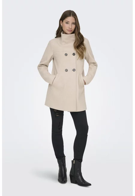 Палто с джобове и висока яка