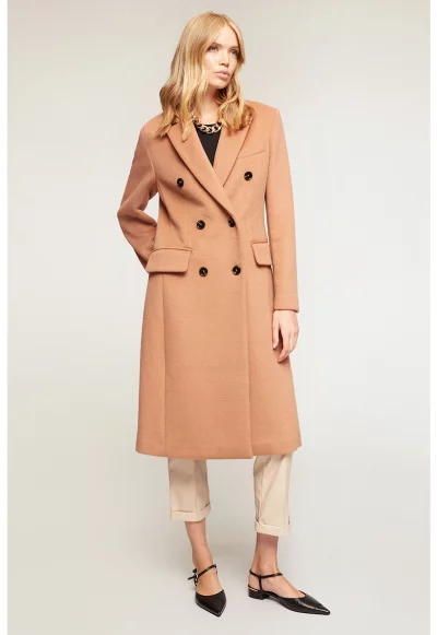 Палто с вълна и двуредно закопчаване