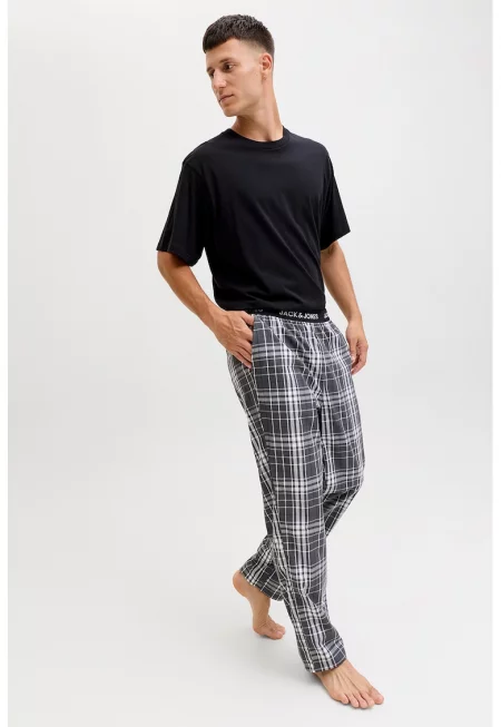 Памучна пижама с джобове встрани