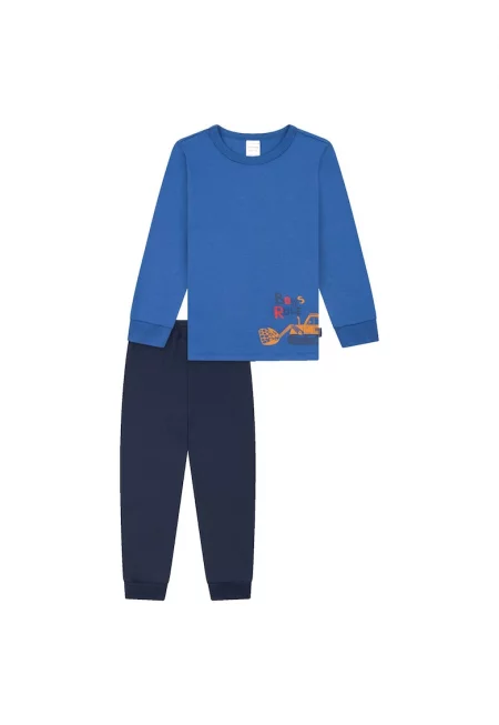 Памучна пижама с принт