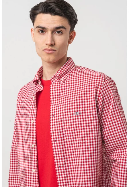 Памучна риза с десен