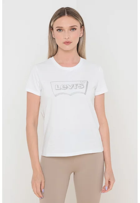 Памучна тениска с овално деколте