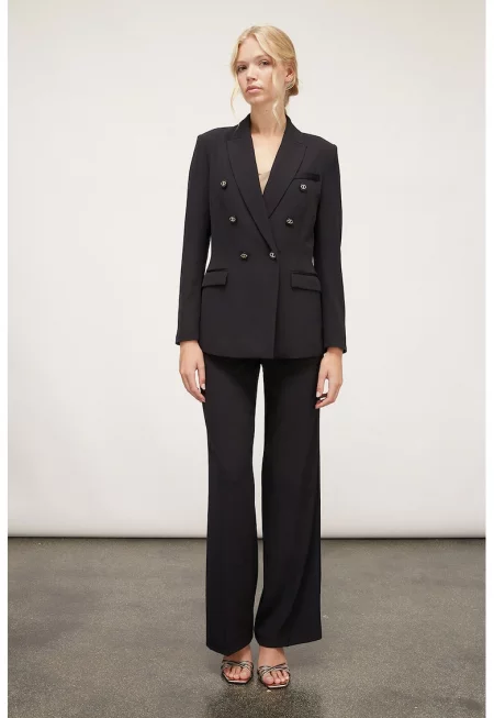 Панталон с широк крачол - Черен