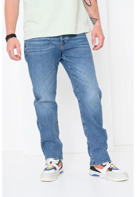 Прави дънки The Zee - Син меланж