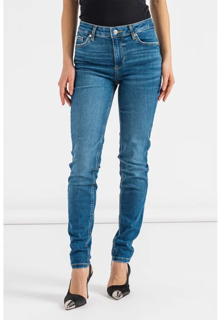 Прилепнали дънки с 5 джоба - Син