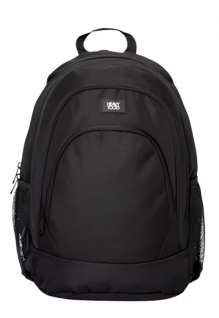 Раница с външен джоб и омекотен гръб - Черен/Бял