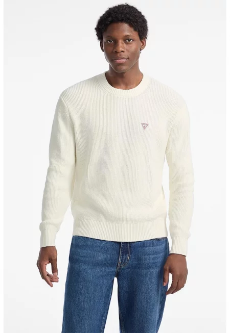 Рипсен пуловер с лого