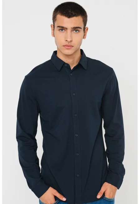 Риза с дълги ръкави - Ултрамарин синьо