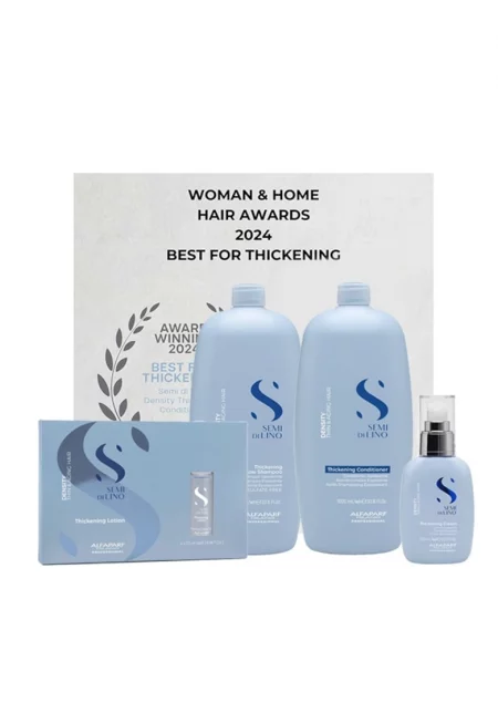 Semi di Lino Density Thickening Pack за тънка коса - шампоан - 1000 мл + балсам - 1000 мл + лосион - 125 мл - + крем без измиване - 125 мл