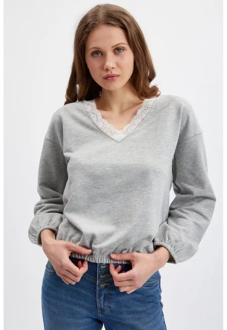 Шпиц блуза с паднали ръкави