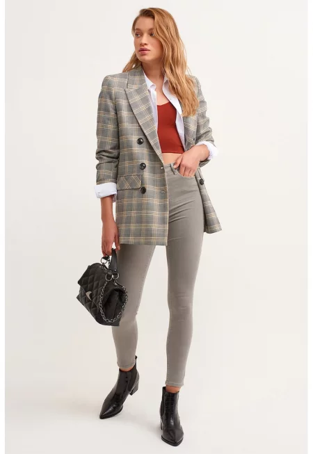 Скъсени скини дънки - Светлозелен